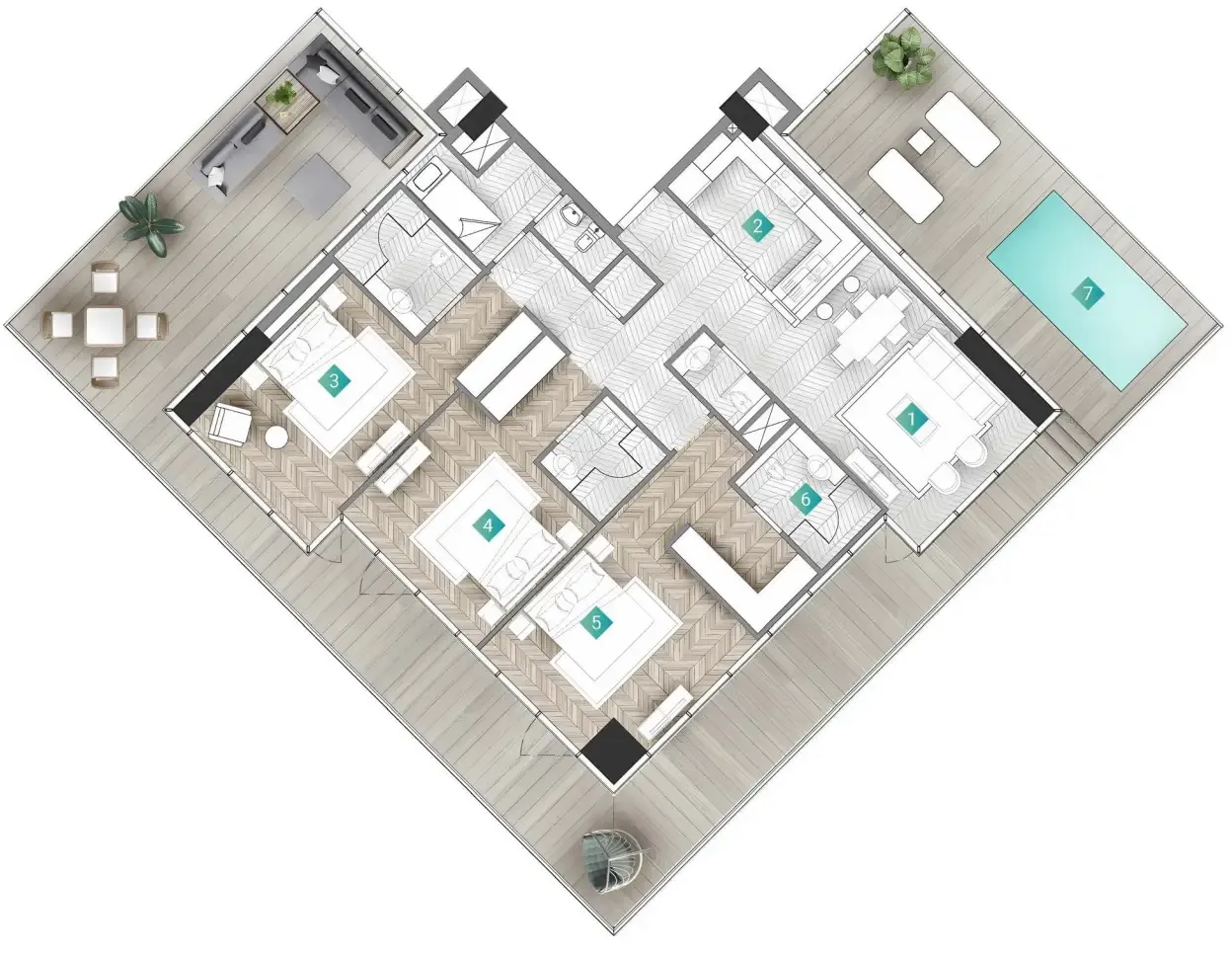 3 bedrooms floor plan
