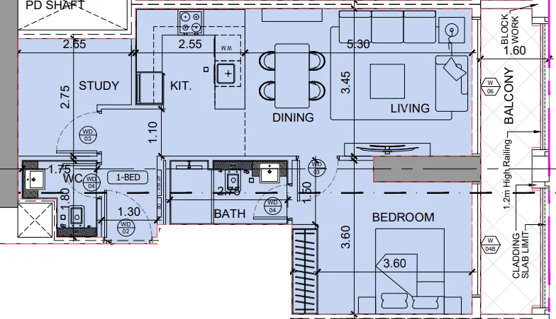 1 bed