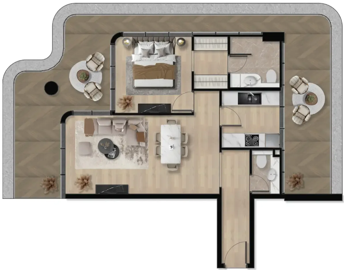 1 bed
