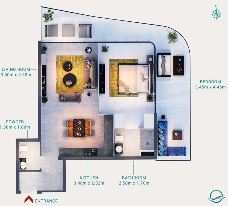 1 bed