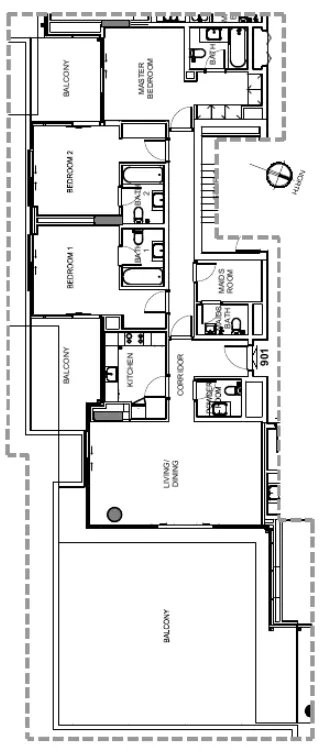 3 bedrooms floor plan