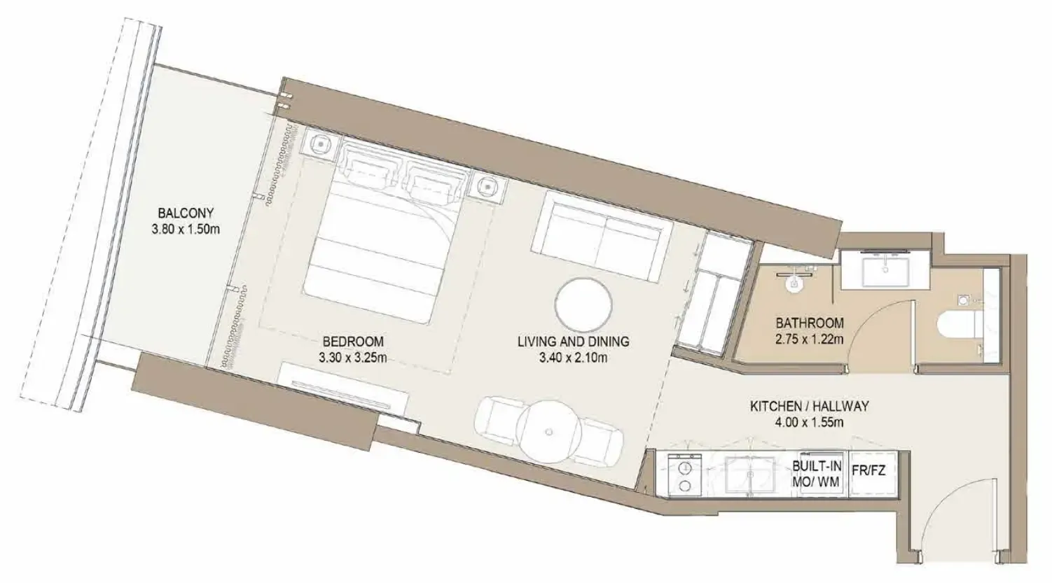 One Development Laguna Residence Studio floor plan