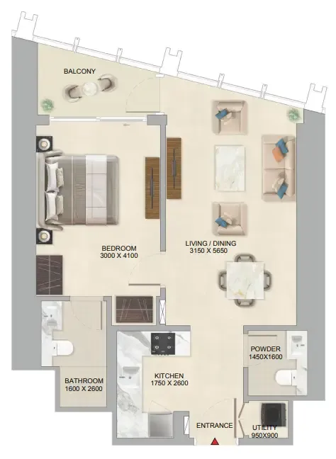 1 bed