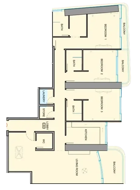3 bedrooms floor plan