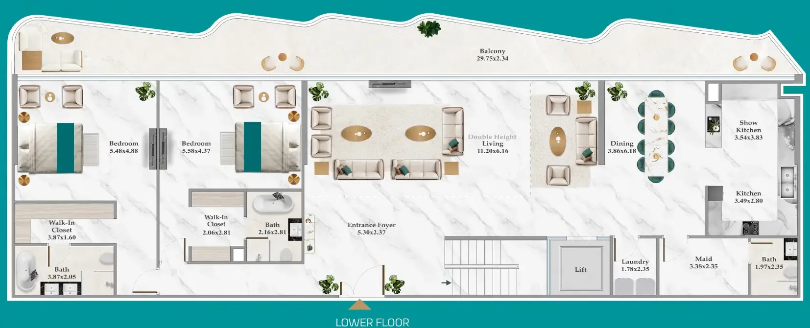 5 bedrooms floor plan
