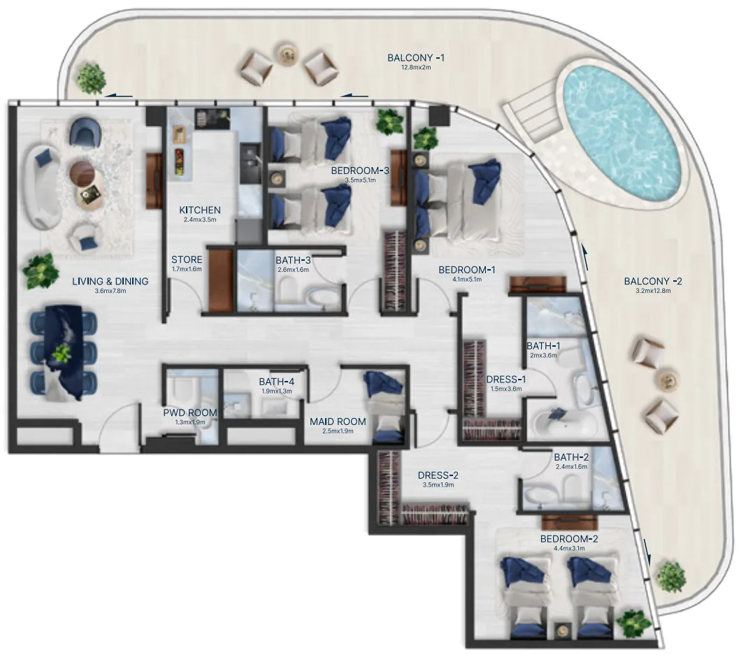 3BR Layout