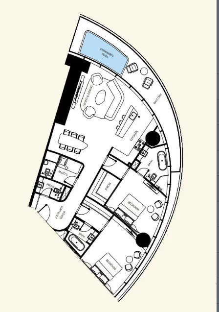 Binghatti Mercedes-Benz Places by Binghatti 2BR floor plan