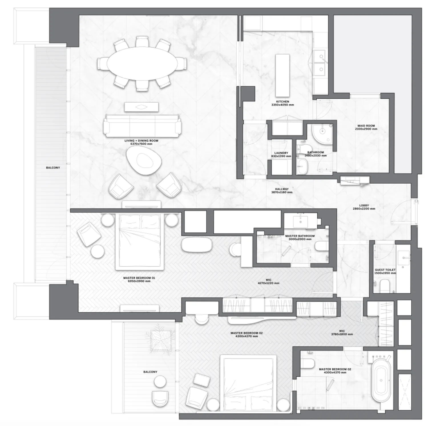 2 bed