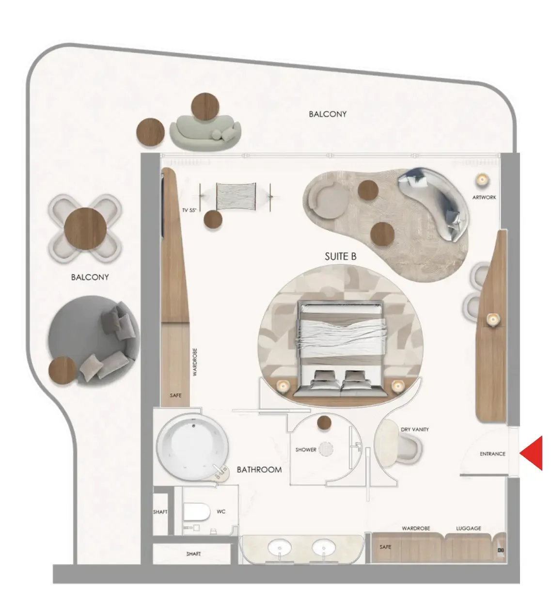 1 bedroom floor plan