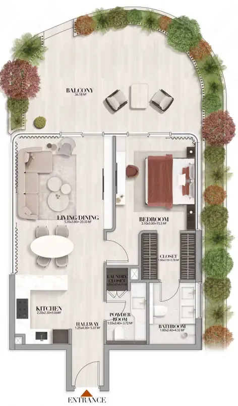 1 bed