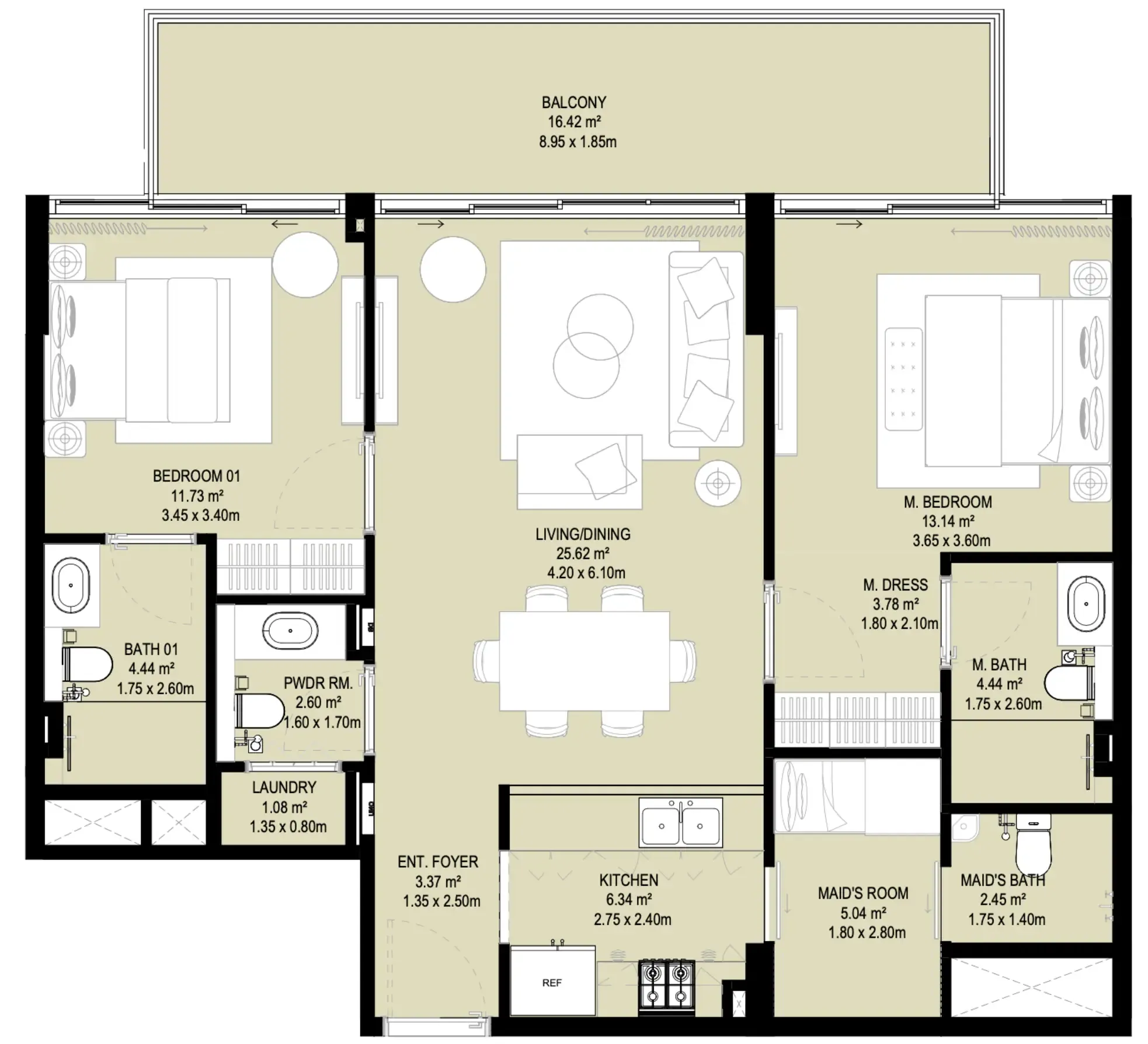 2 bed