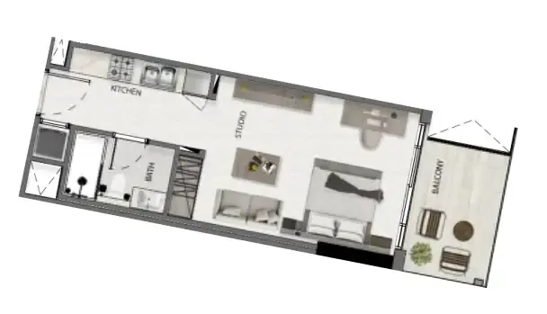Deca Avana Residences Studio floor plan