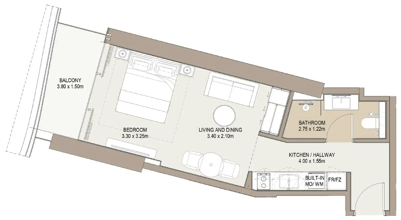 One Development Laguna Residence Studio floor plan