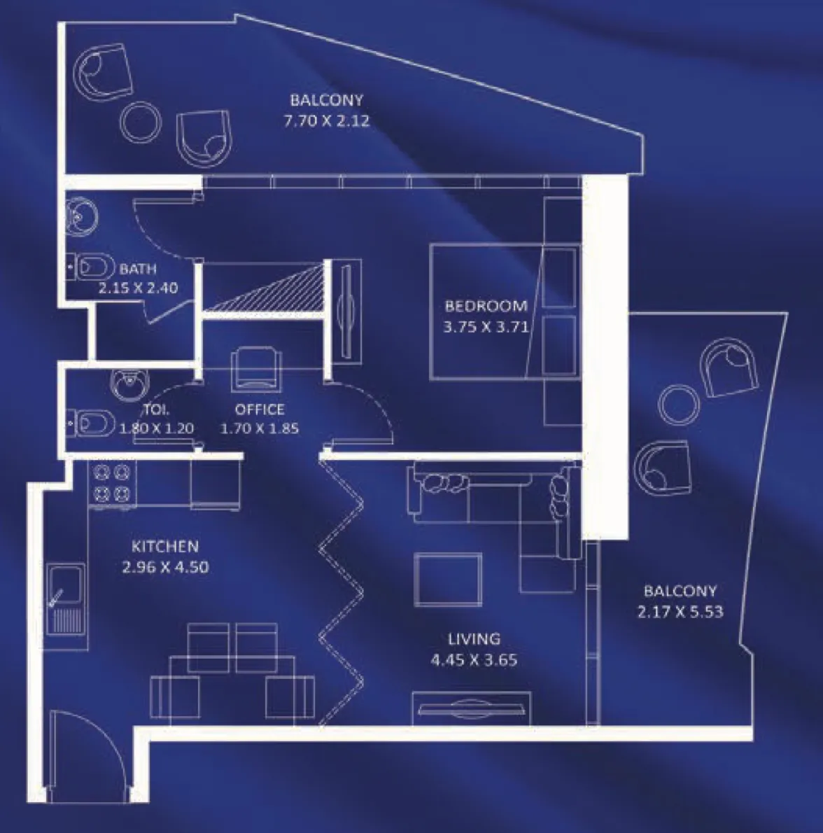 1 bedroom floor plan