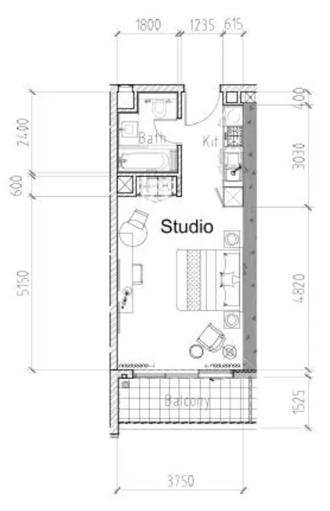 0BR Layout