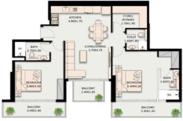 2BR Layout