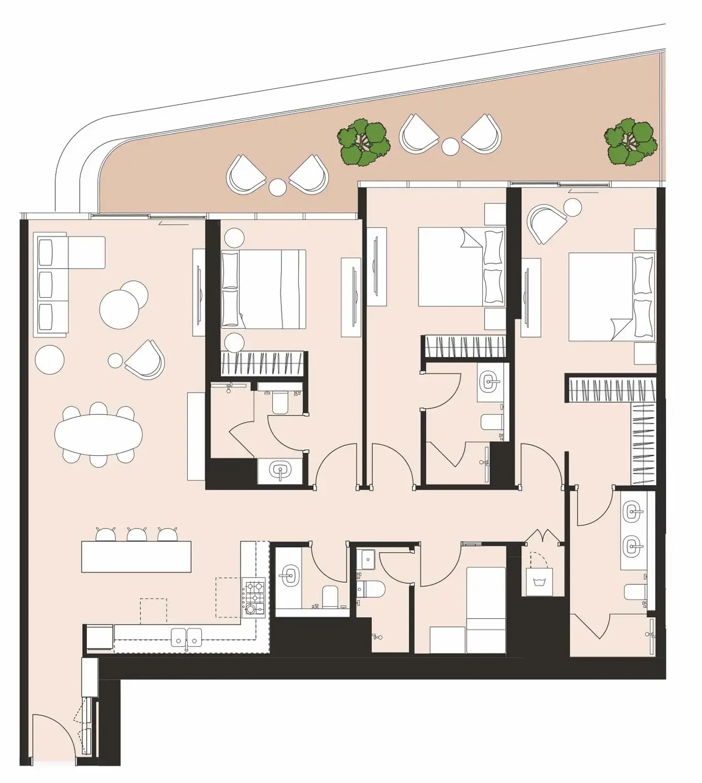 3 bedrooms floor plan