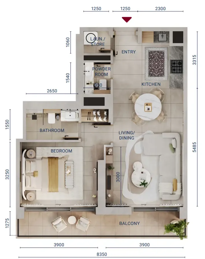 1 bed