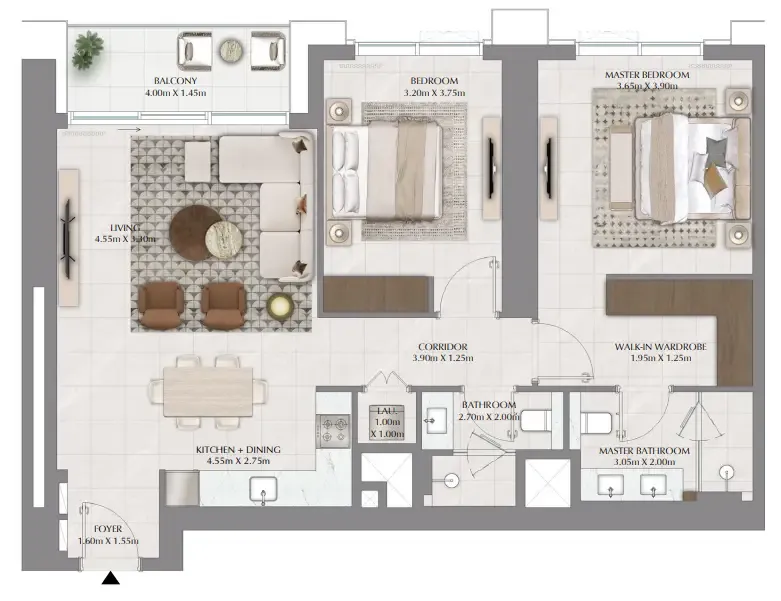 2 bed