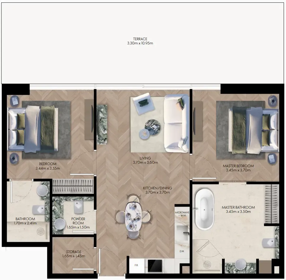 2 bed