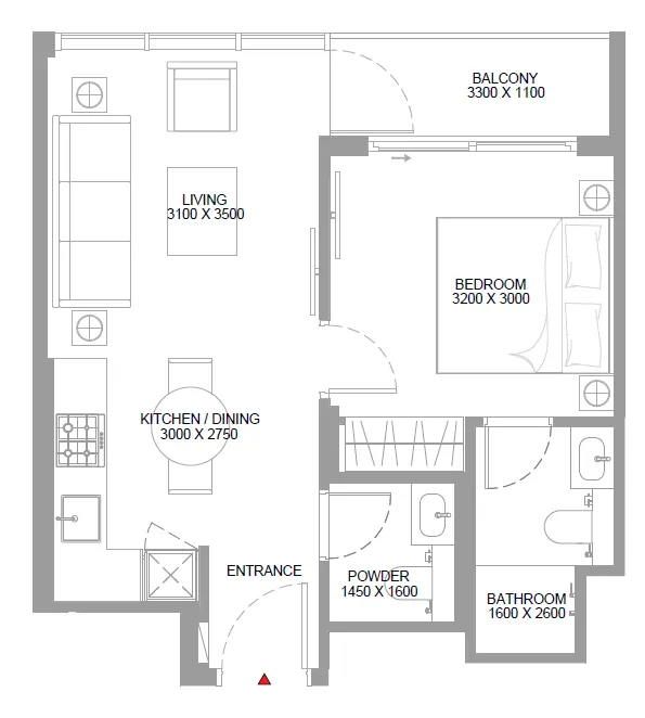 1 bed