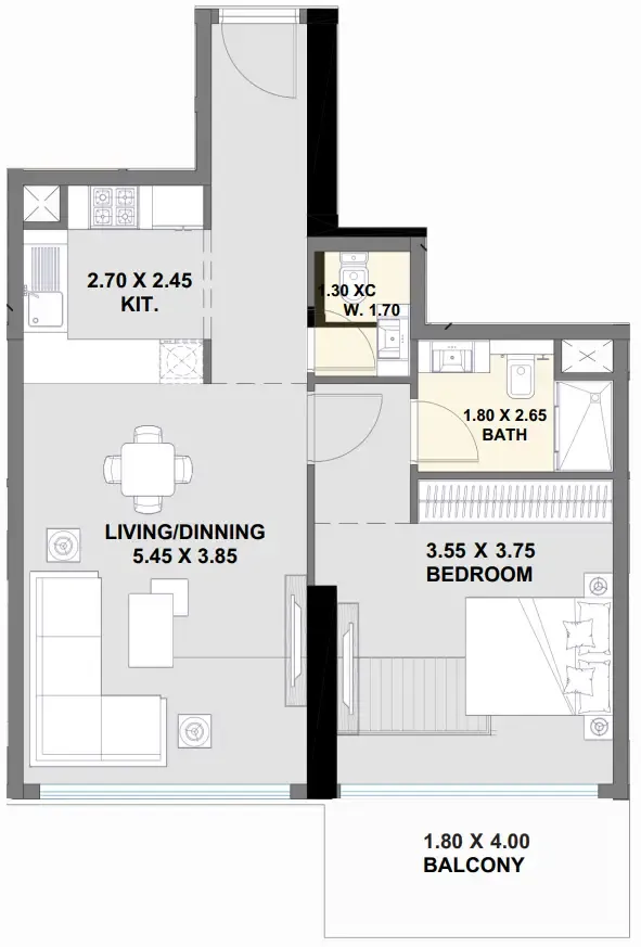 1 bed