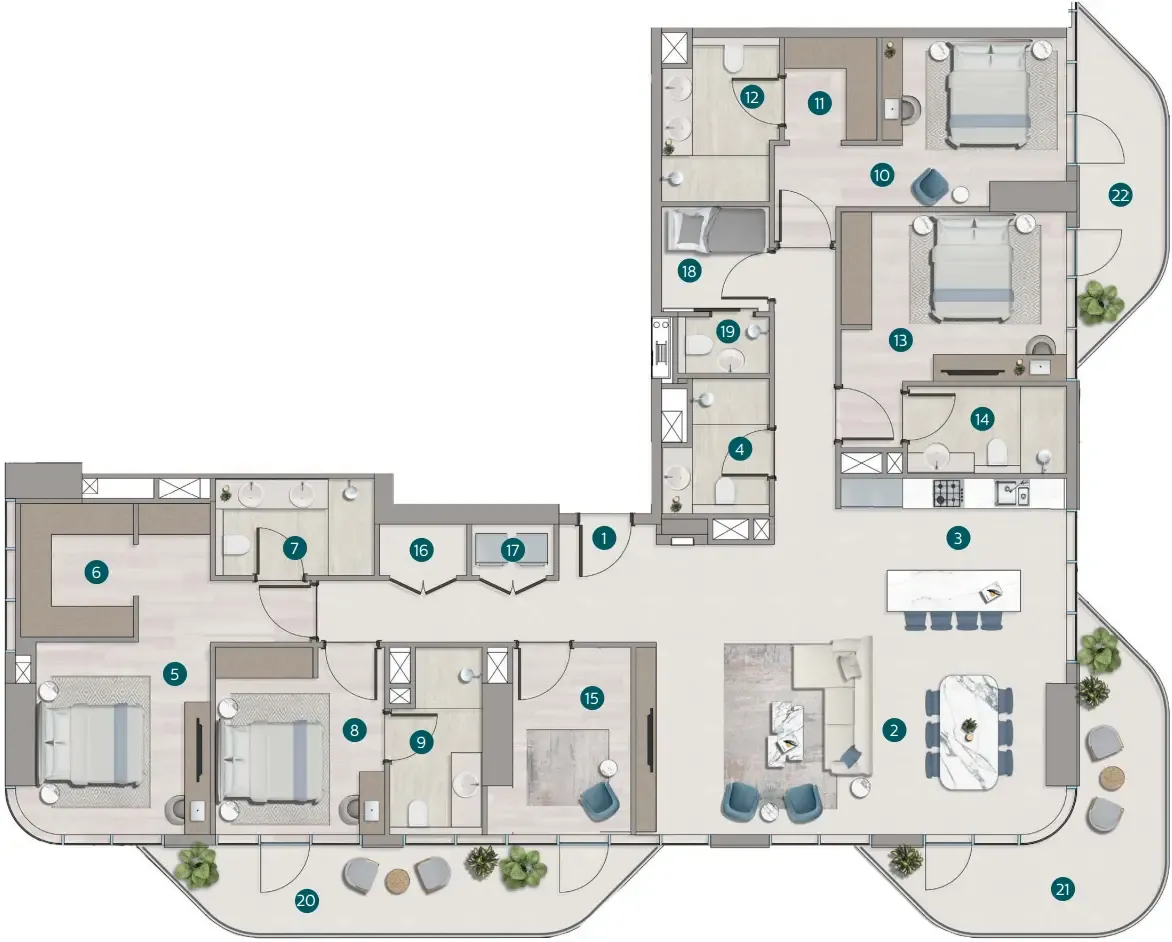 4 bedrooms floor plan