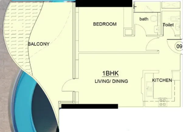 1 bedroom floor plan