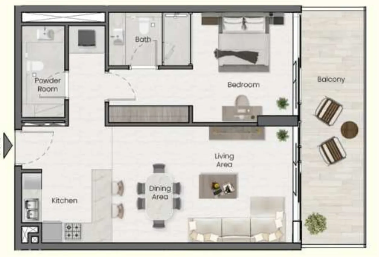 1 bed