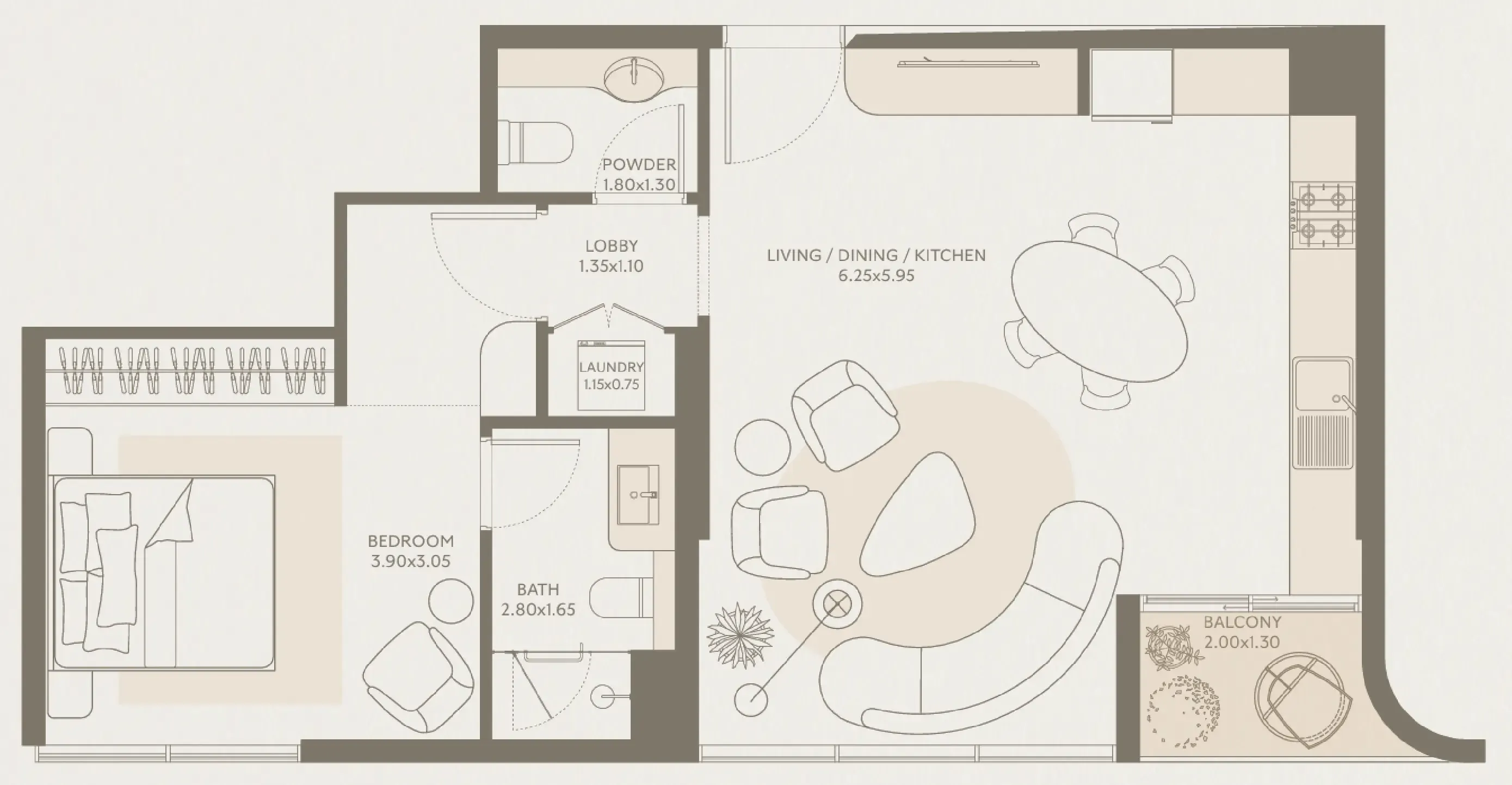 1 bed