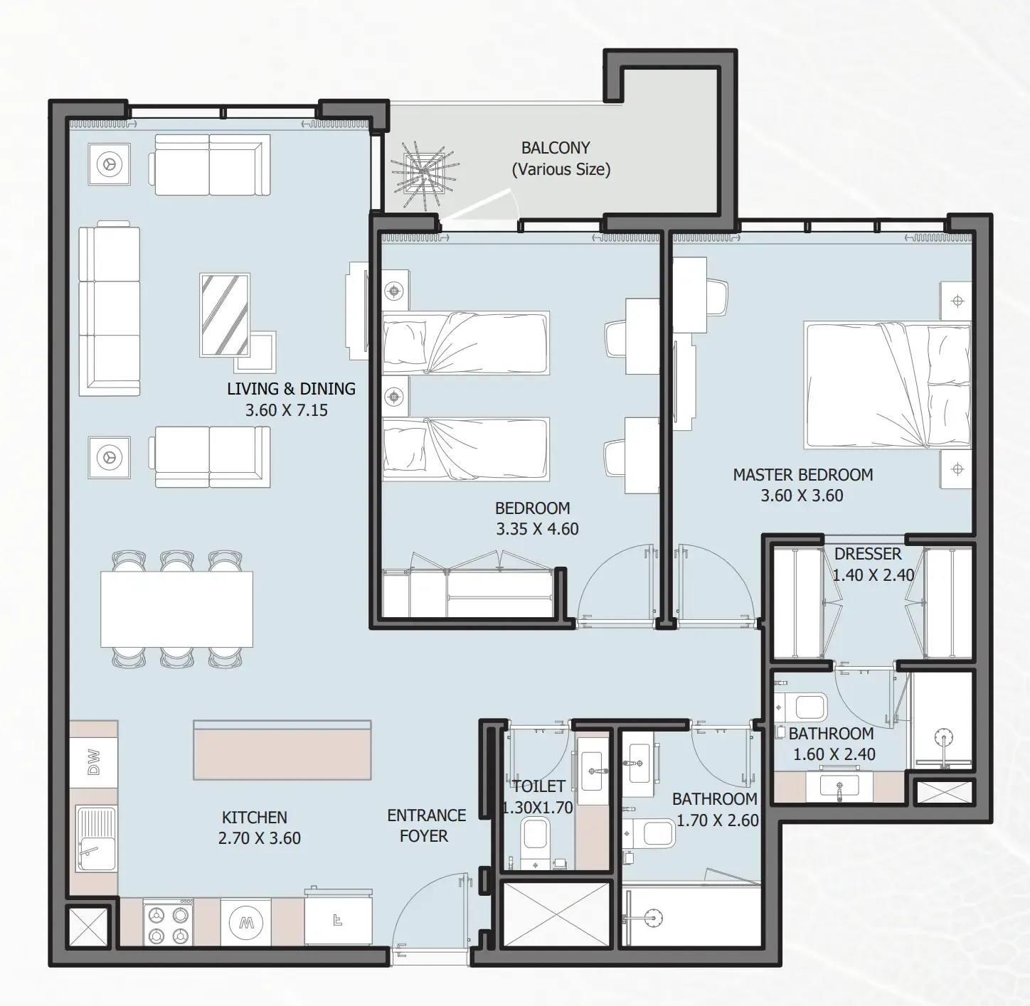 2 bed