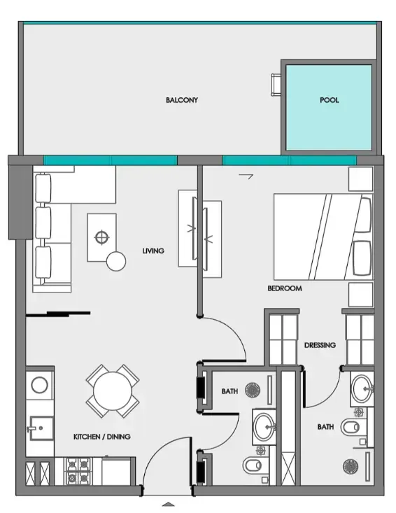 1 bed