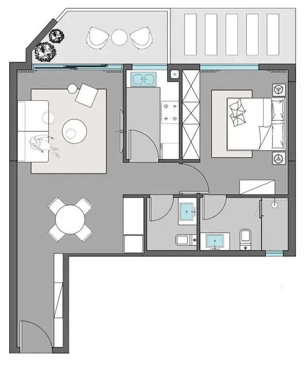 1 bed