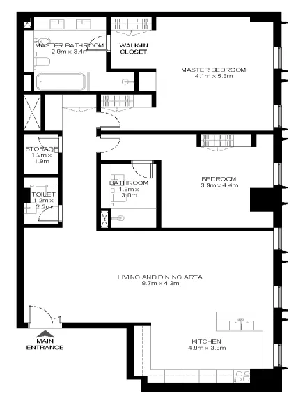 2 bed