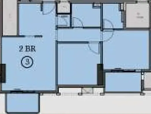 2 bedrooms floor plan
