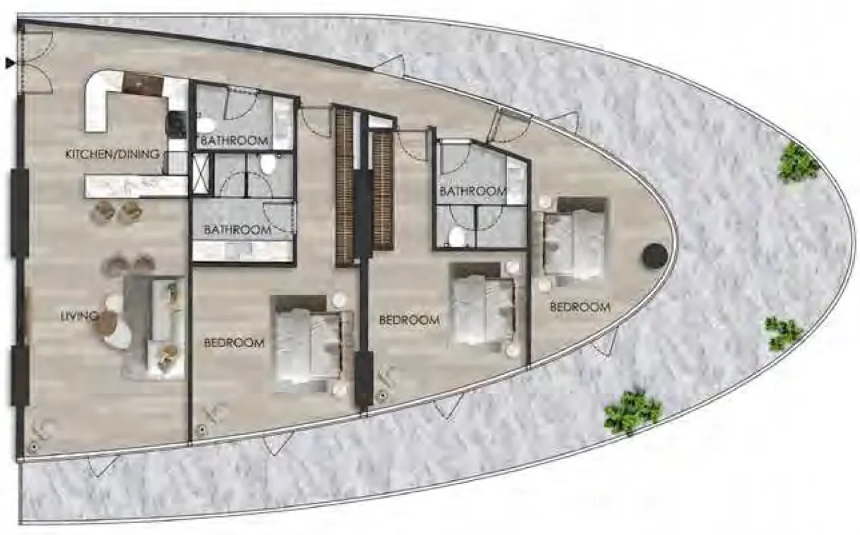 3 bedrooms floor plan