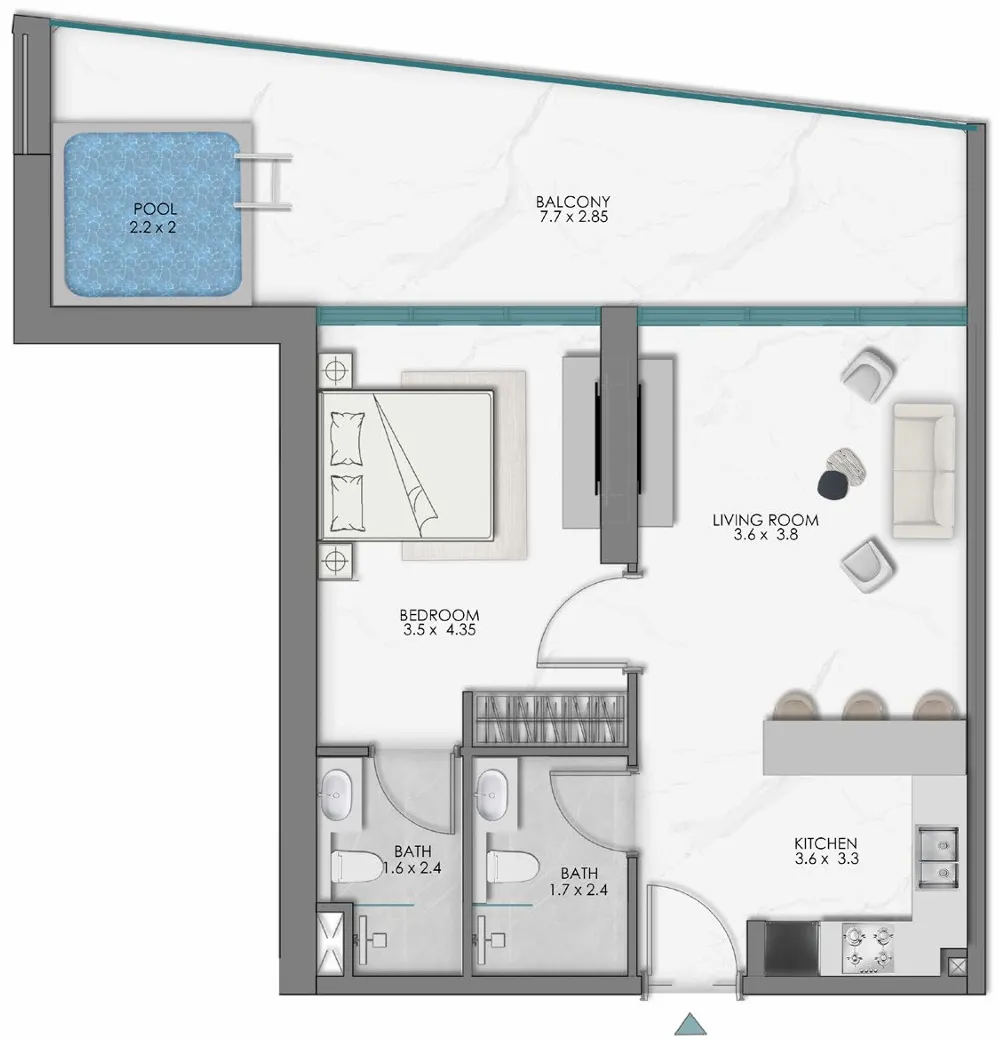 1 bed