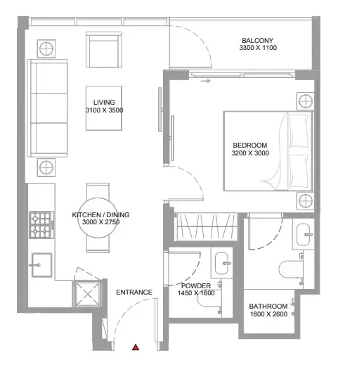 1 bed