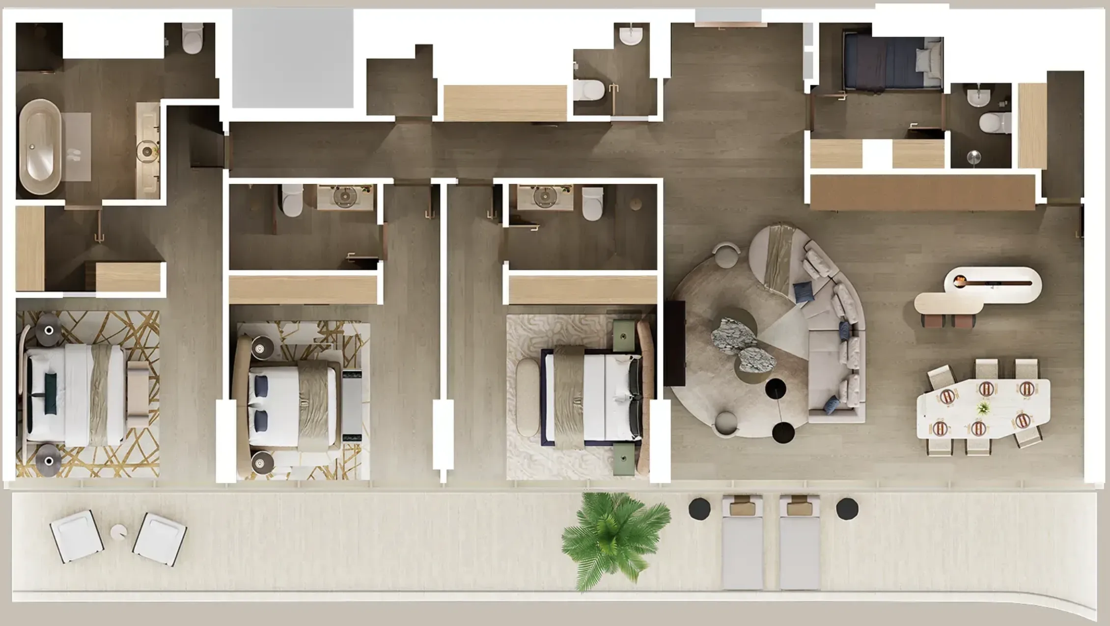 3 bedrooms floor plan
