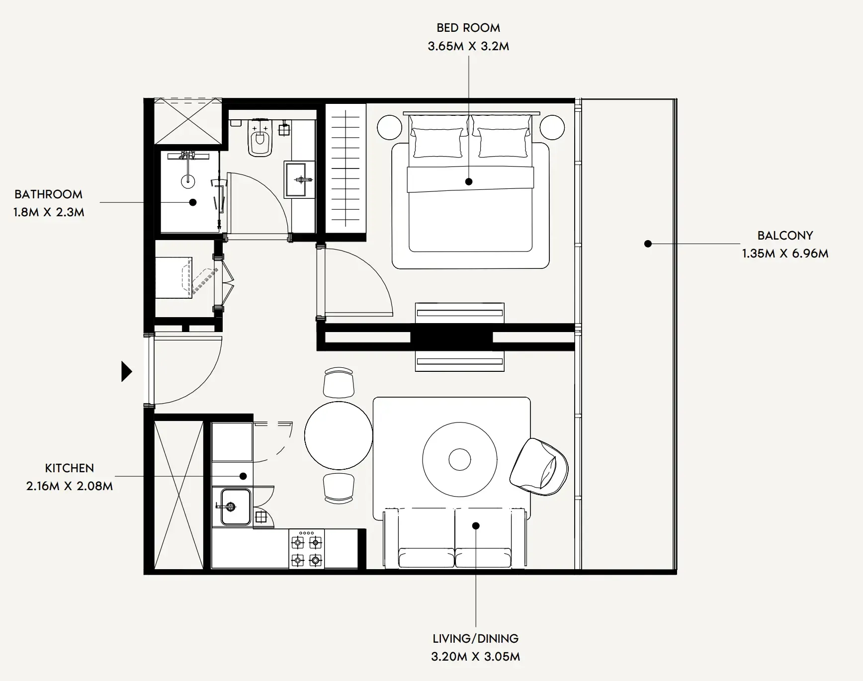 1 bed