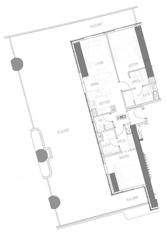 DAMAC Damac Bay 2 2BR floor plan