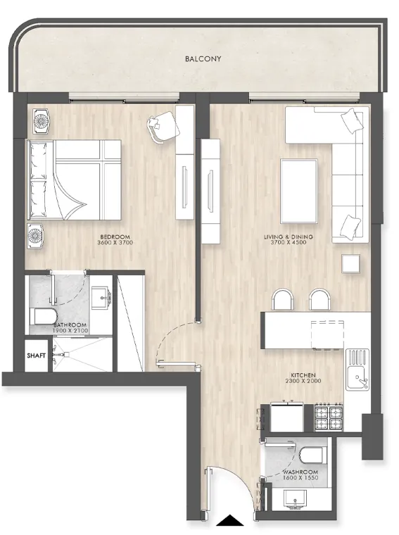 1 bed