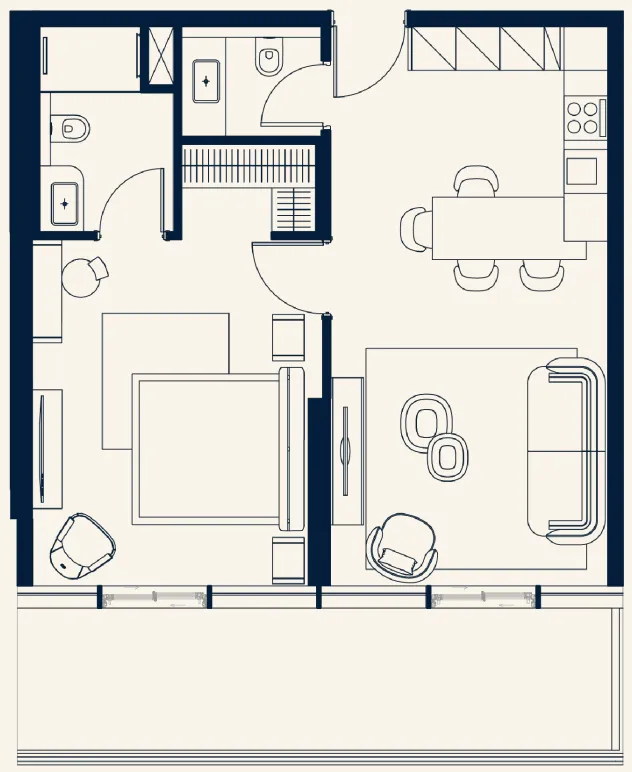 1 bedroom floor plan