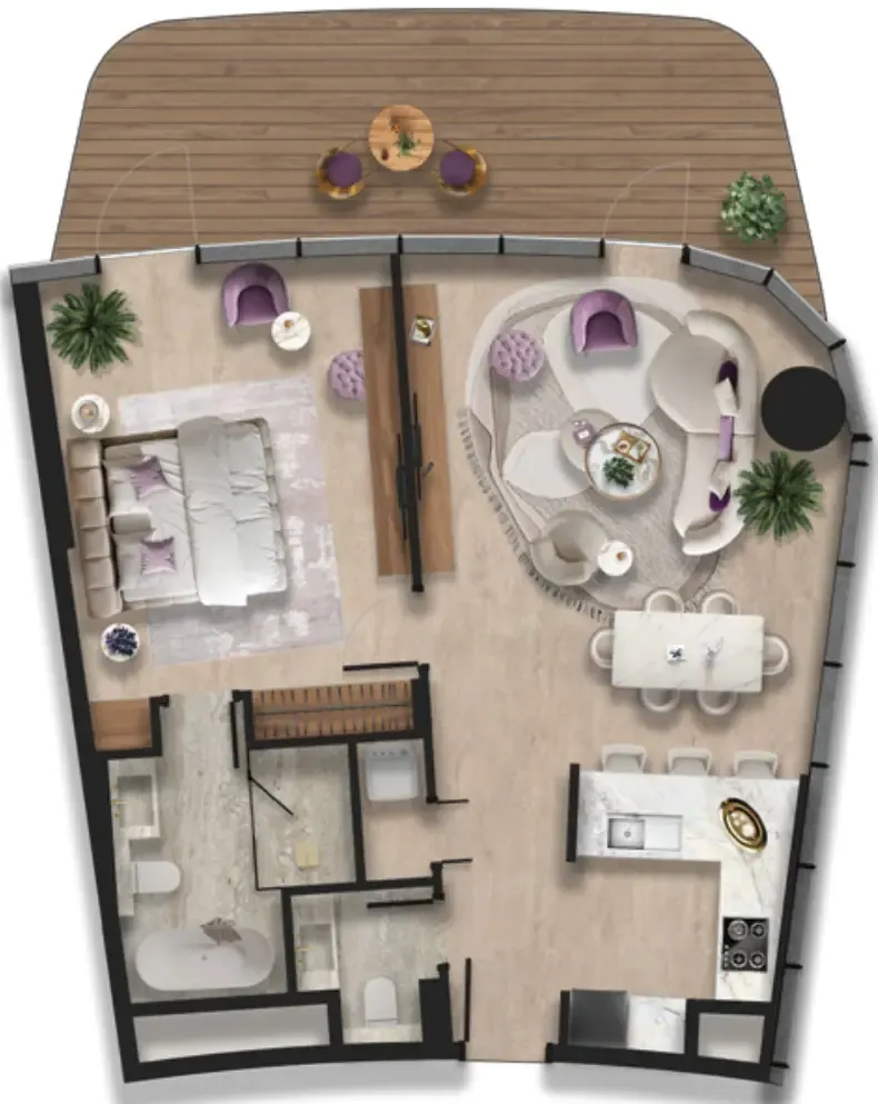1 bed