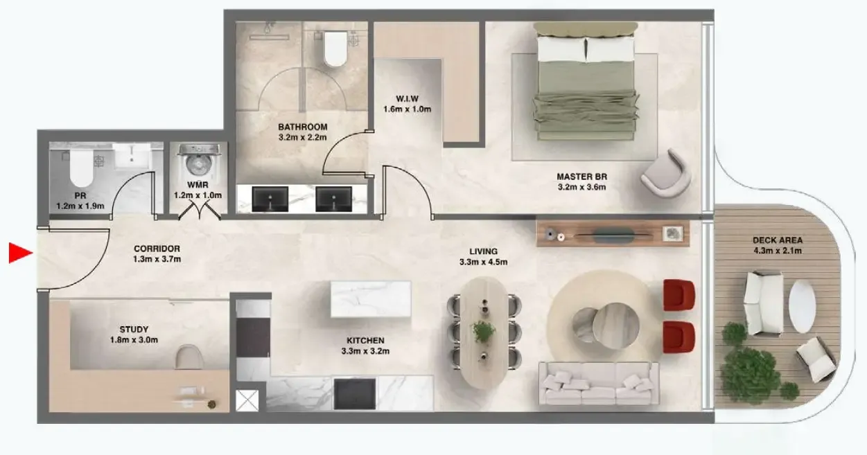 1 bed