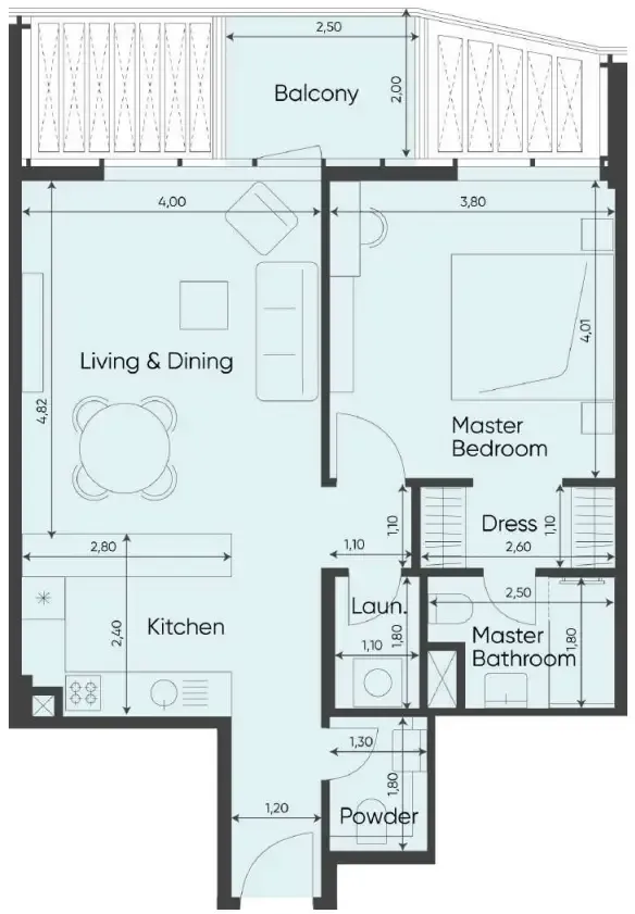 1 bed