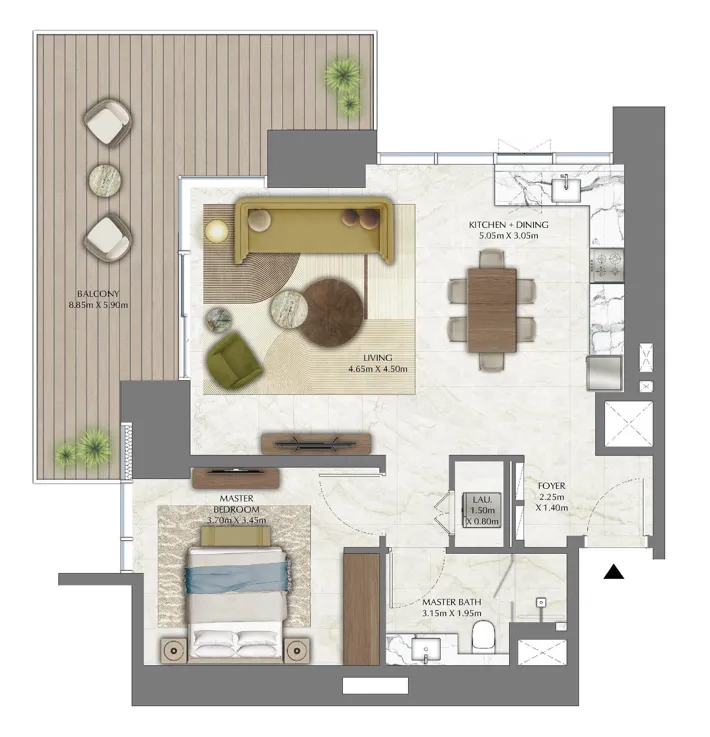 1 bed