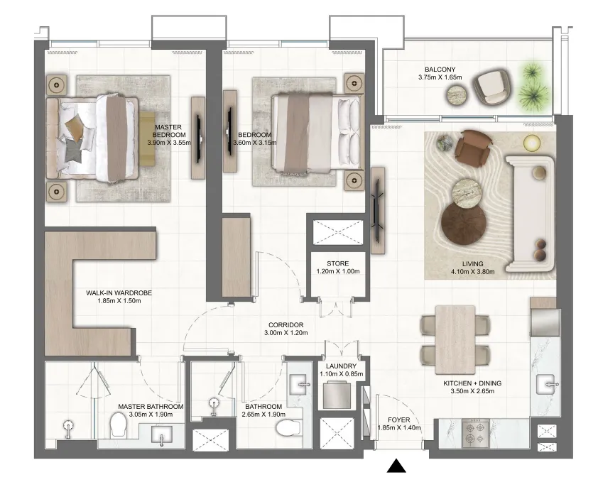 2 bed