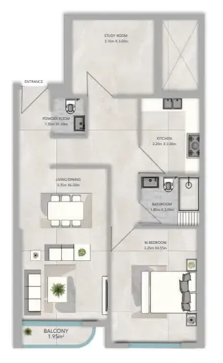 1 bed