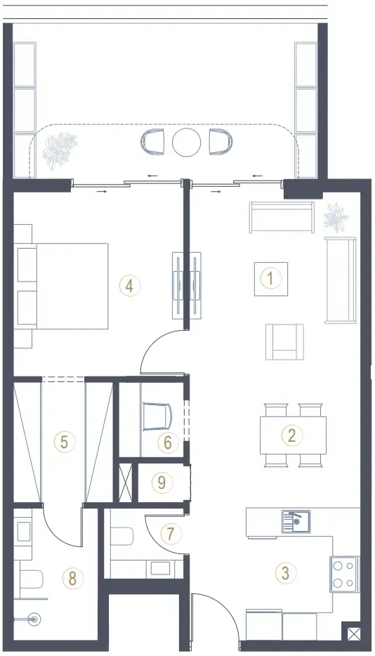 1 bedroom floor plan